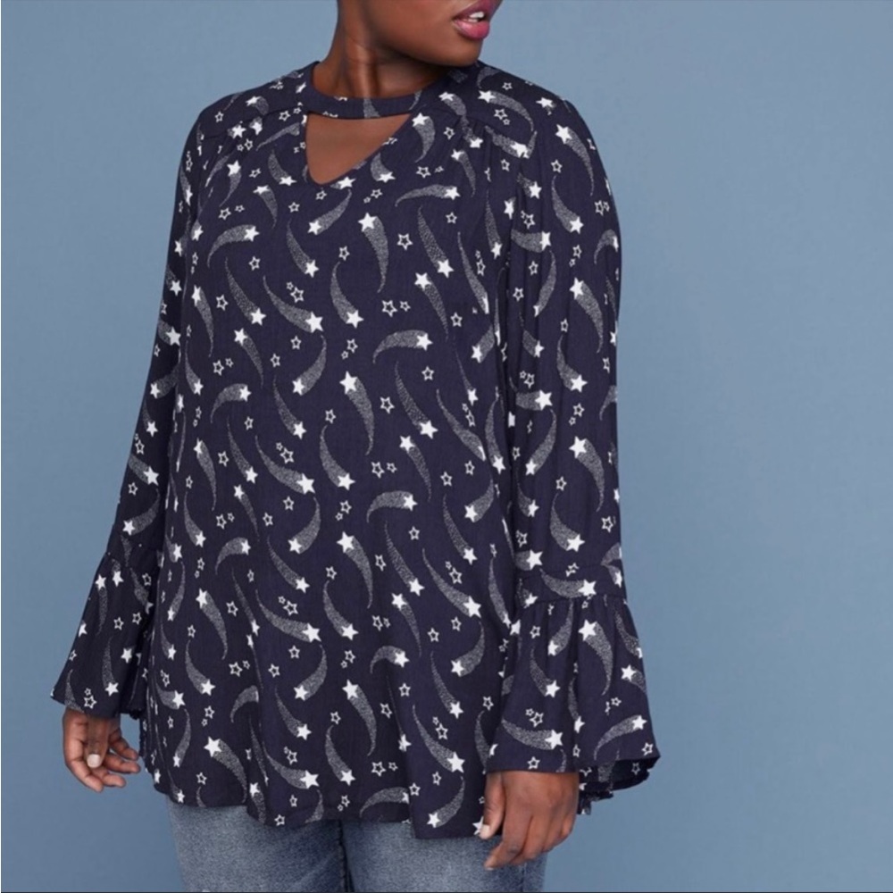 Lane Bryant Wish On A Star Tunic Bell Sleeves 14